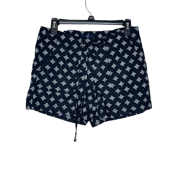 Gap Women Shorts Linen Casual Drawstring Waist Diamond Pattern Black Size 4 NWT - Picture 1 of 11